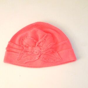 100% Cotton Coral Bow Knit Beanie